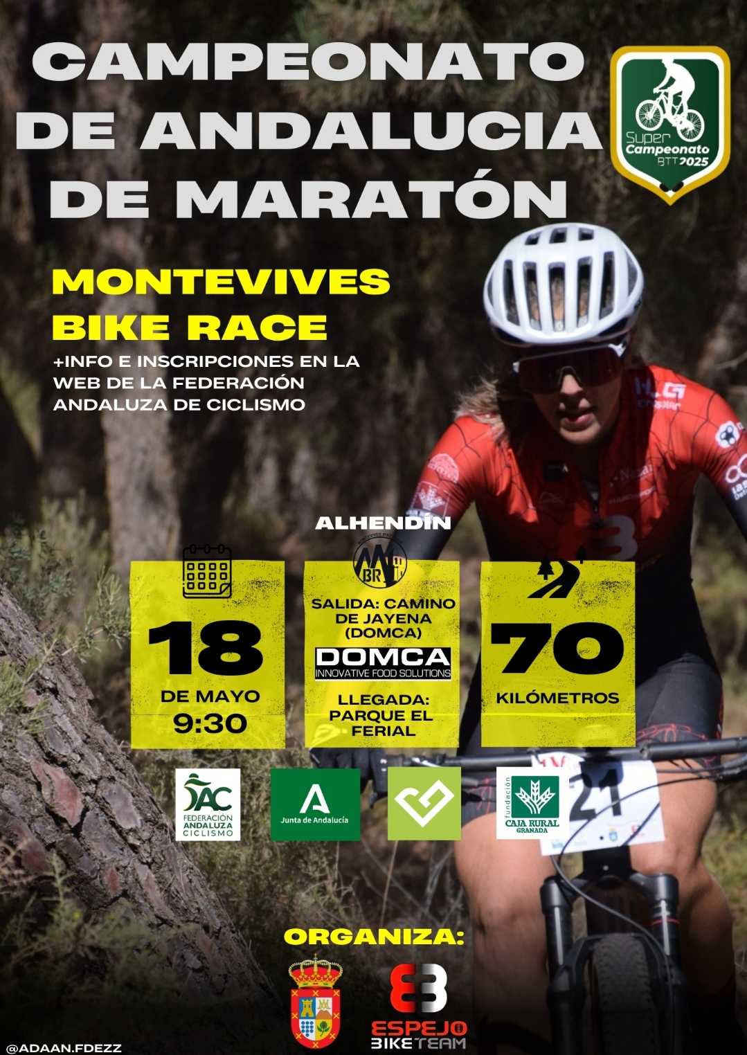 La ‘Montevives Bike Race’ de Alhendín pone en juego los títulos regionales de BTT Maratón