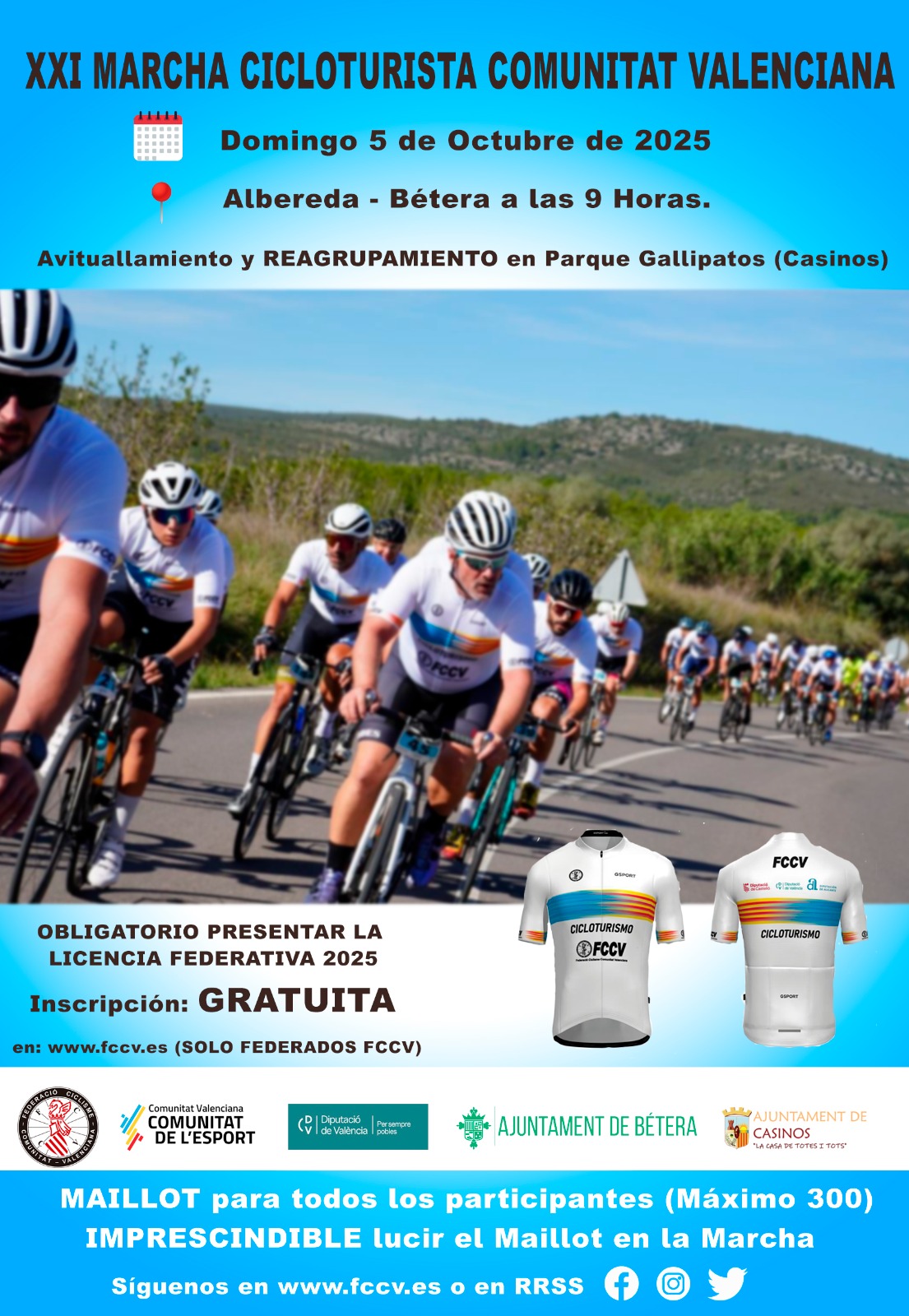 Abiertas las inscripciones para la XXI Marcha Cicloturista Comunitat Valenciana