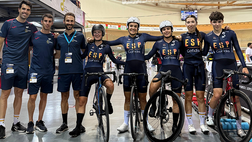 La-cuarteta-femenina-junior-logra-el-record-de-Espana-en-el-Europeo-de-pista-de-Anadia