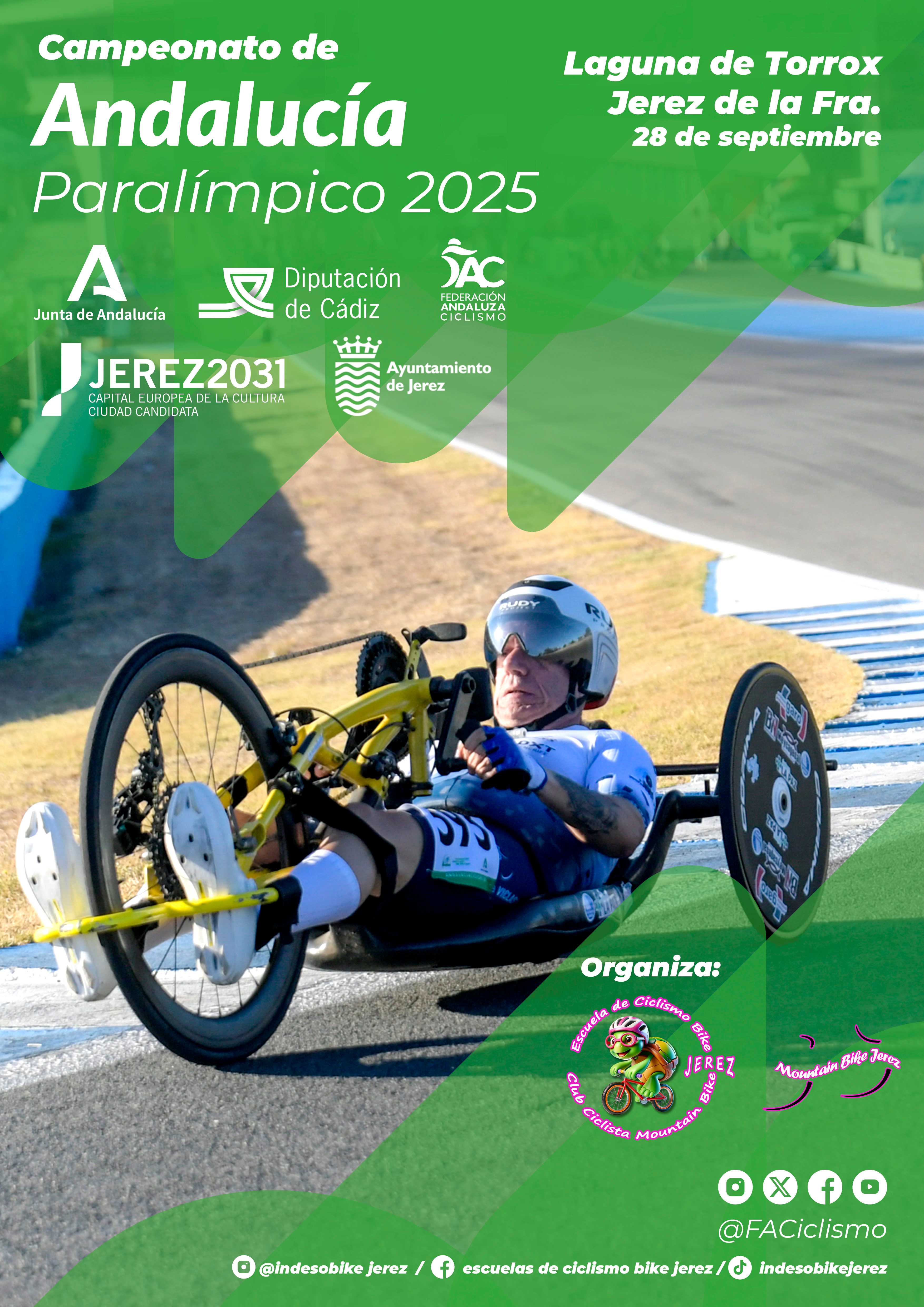 Jerez volverá a acoger el Campeonato Andalucía Paralímpico de Carretera
