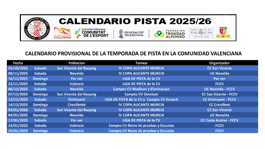 La-temporada-de-Pista-2025-26-arrancara-en-octubre-en-San-Vicente-del-Raspeig-y-concluira-en-enero-en-Valencia