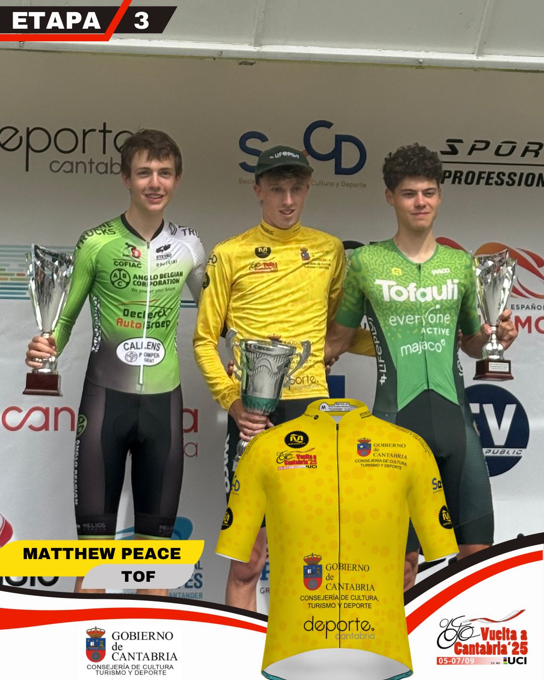 Aitor Martínez vuela en la Subida a La Atalaya y Matthew Peace conquista la Vuelta a Cantabria Junior UCI 2025