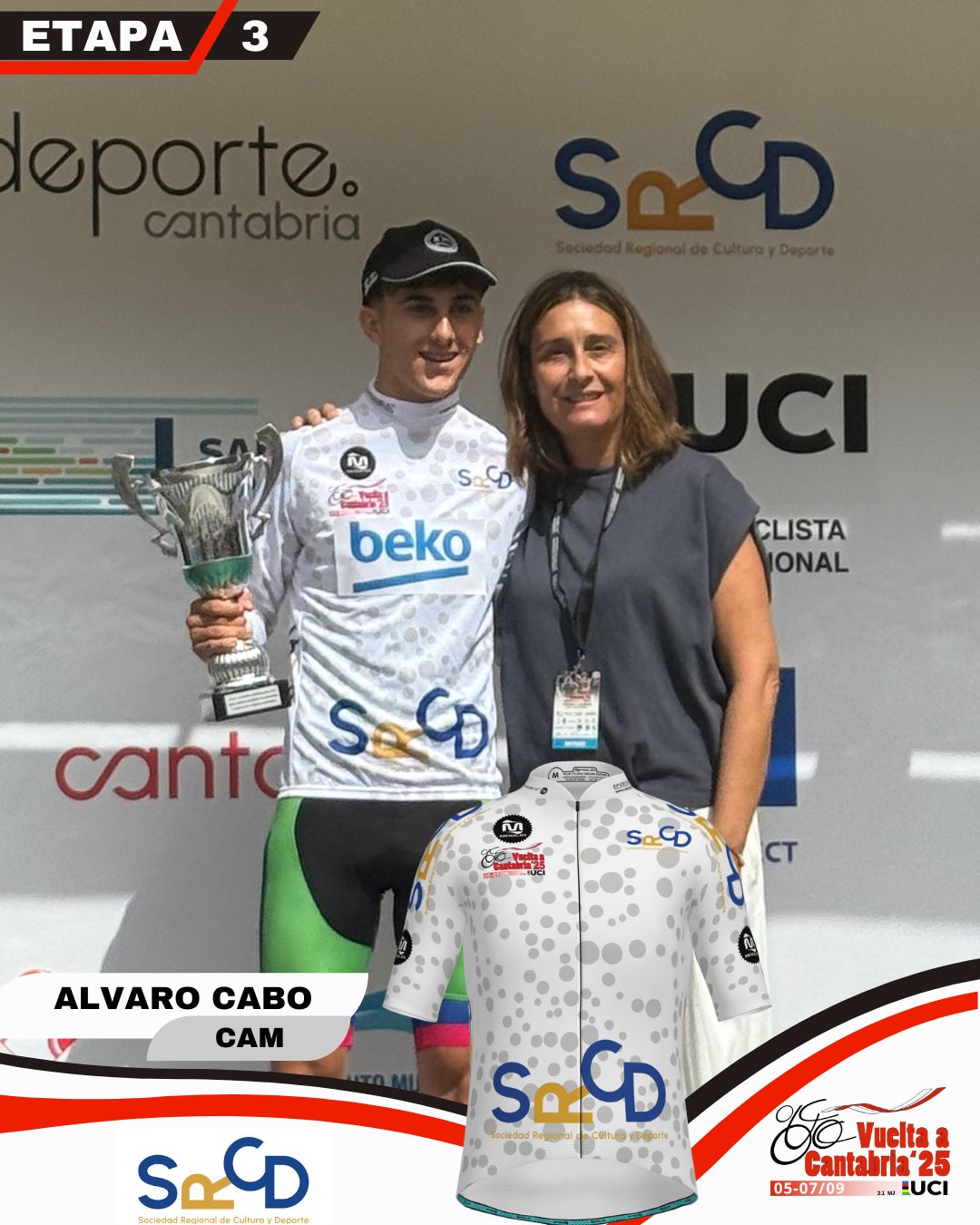 Aitor Martínez vuela en la Subida a La Atalaya y Matthew Peace conquista la Vuelta a Cantabria Junior UCI 2025
