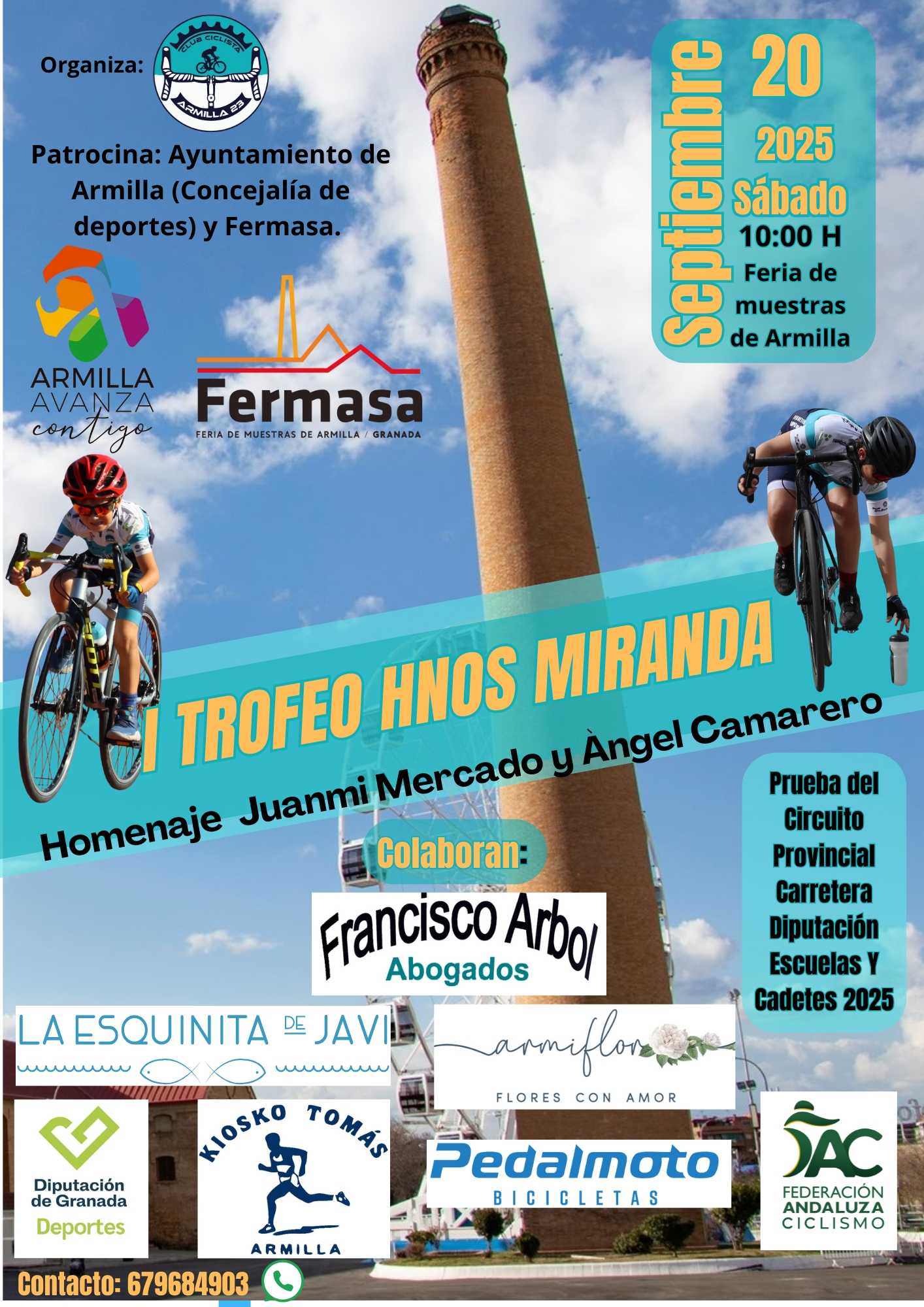 Armilla cerrará el Circuito Provincial Ciclismo Carretera Escuelas y Cadetes Diputación de Granada 2025