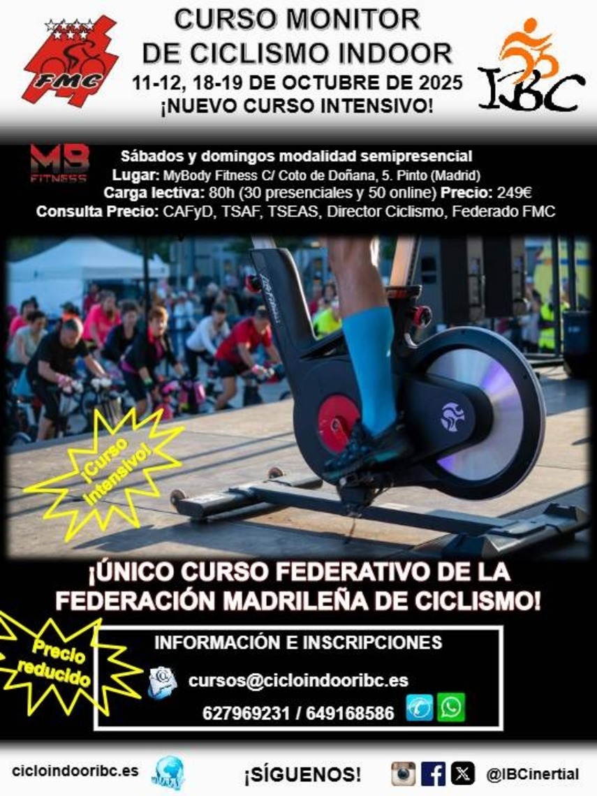 Curso Intensivo de Monitor de Ciclismo Indoor