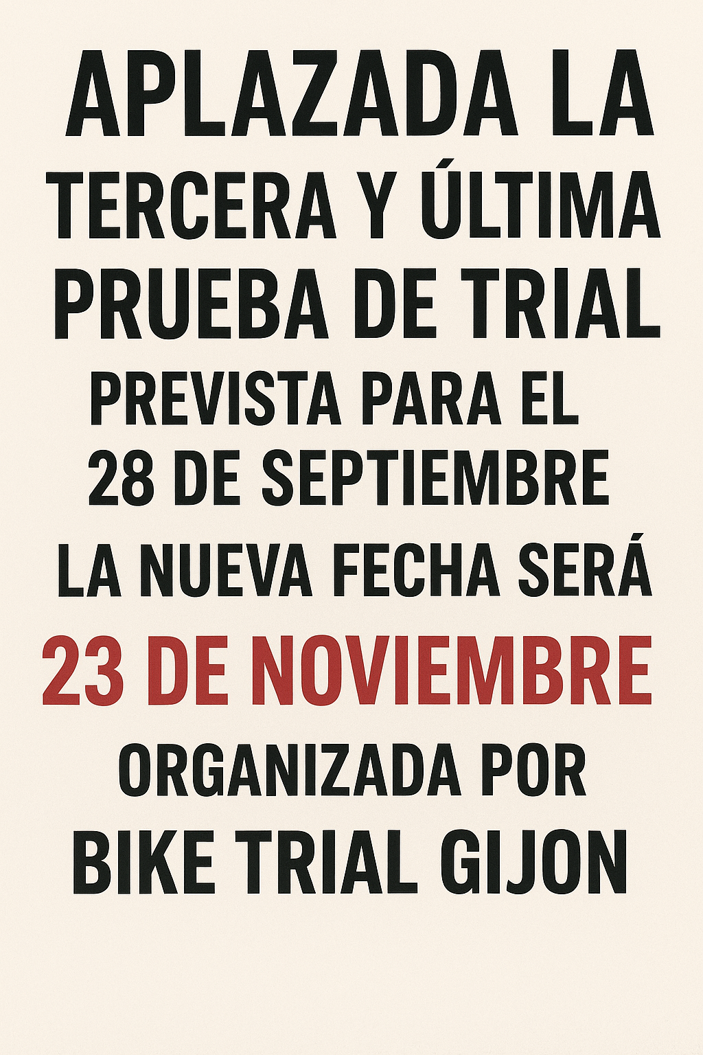 Aplazada la última prueba del Open de Trial en Gijón