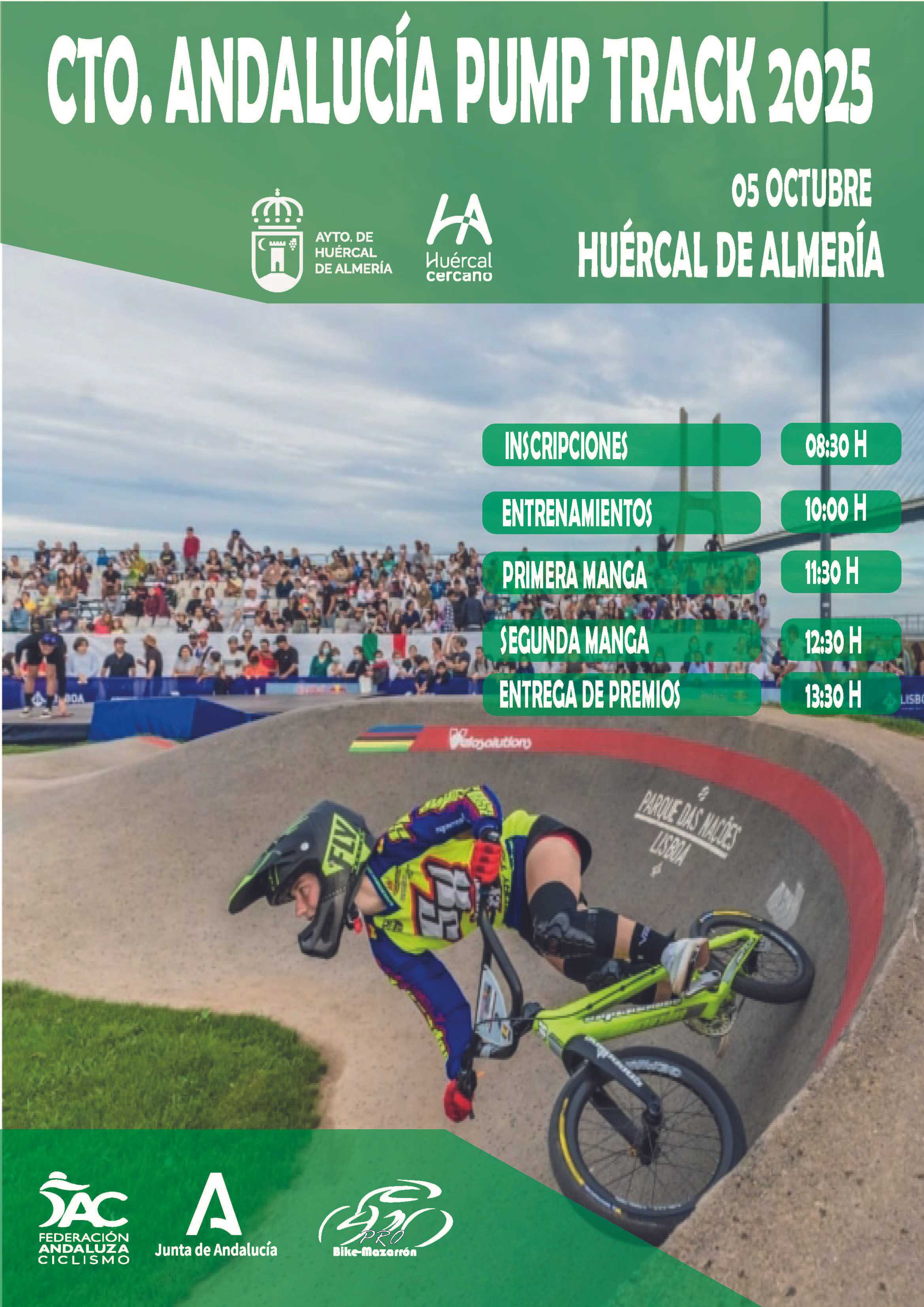 Huércal de Almería coronará a los futuros campeones andaluces de Pump Track