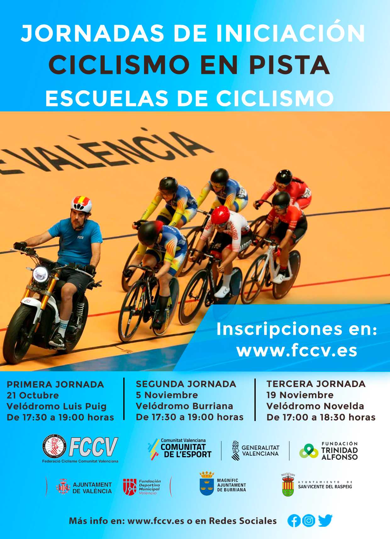 La FCCV y el CTD impulsan unas nuevas jornadas escolares de puertas abiertas de ciclismo en pista