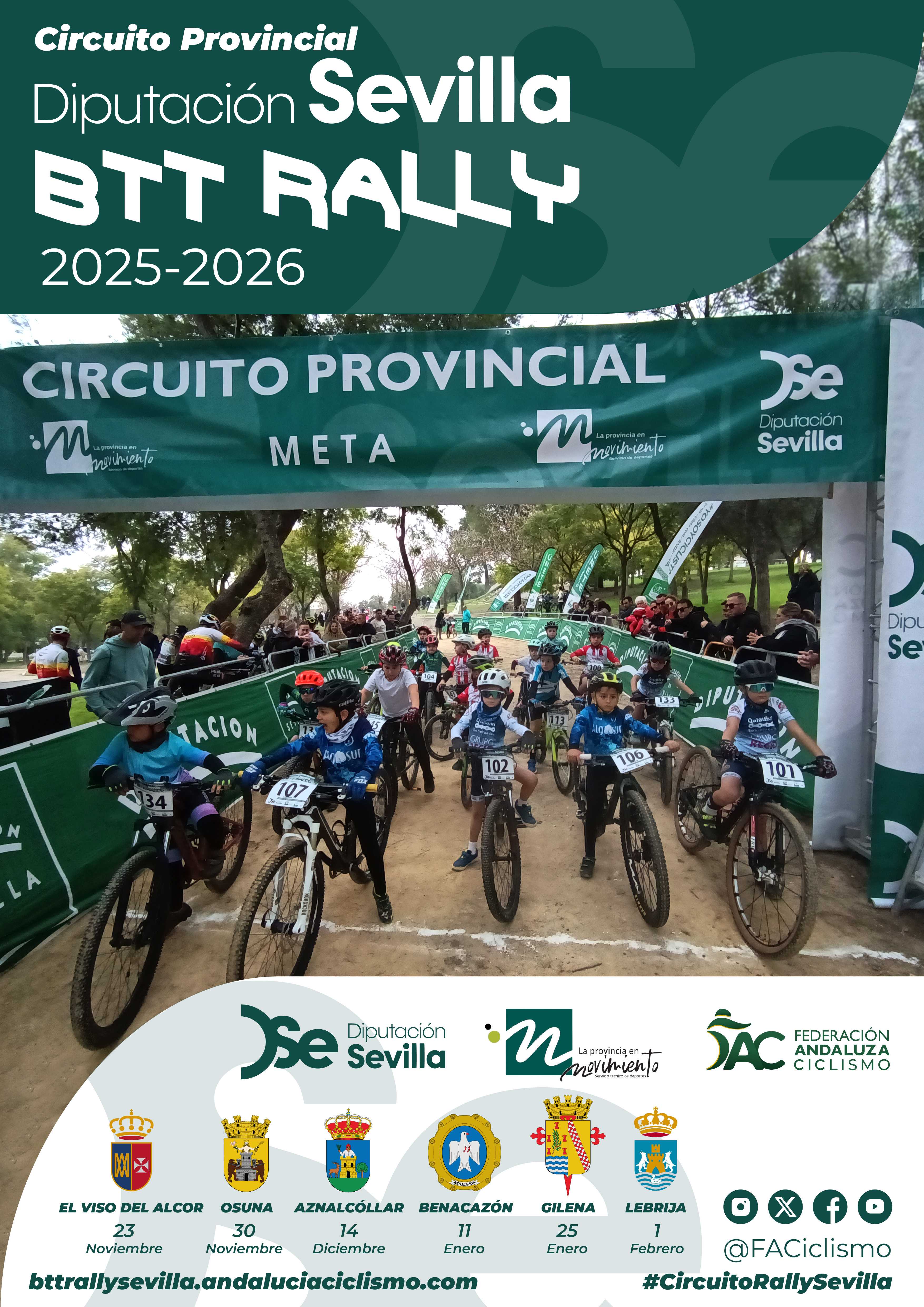 Fechas del Circuito Diputación de Sevilla BTT Rally 2025/26