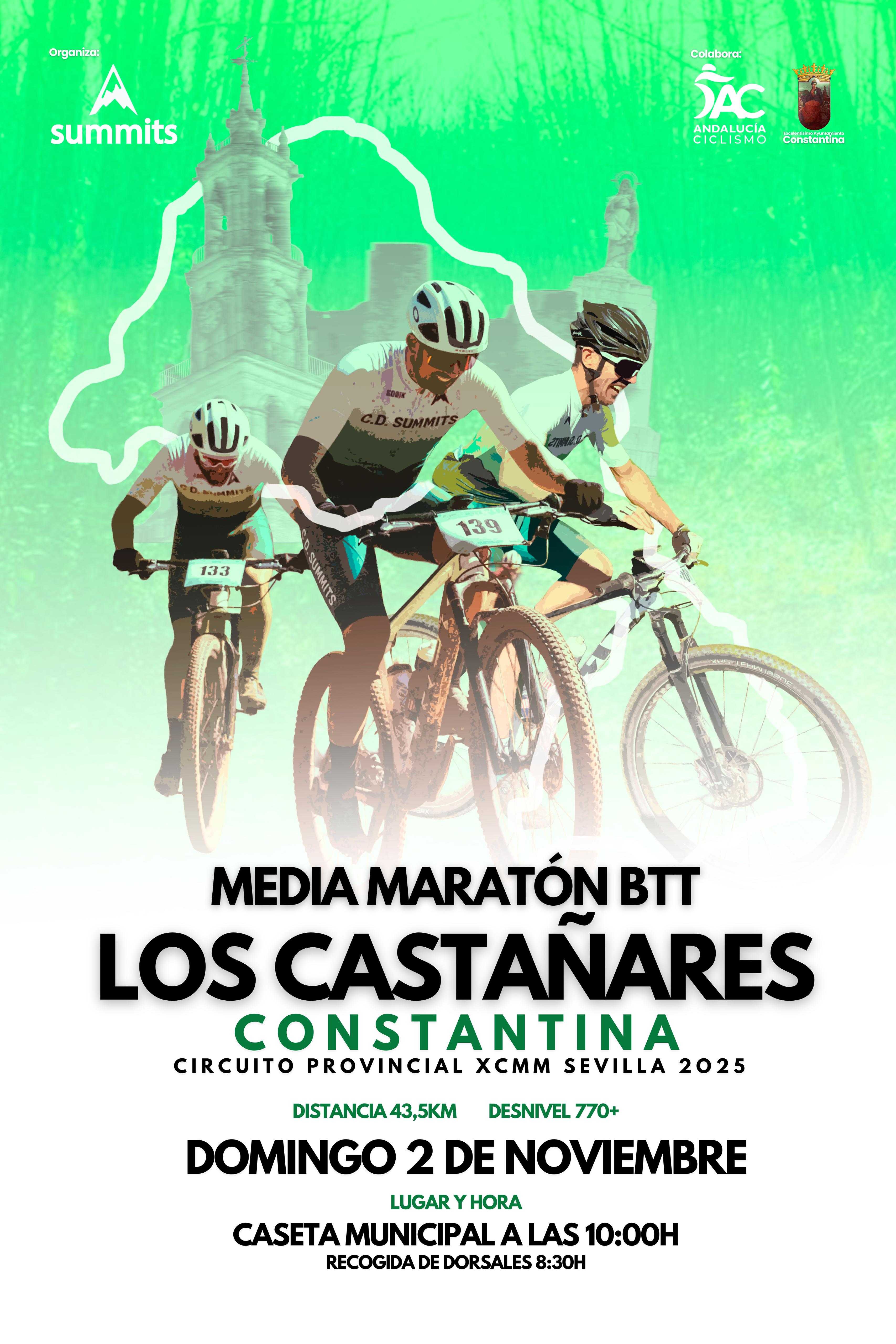 ‘Los Castañares’ de Constantina, penúltima prueba del Circuito Sevilla BTT Media Maratón 2025