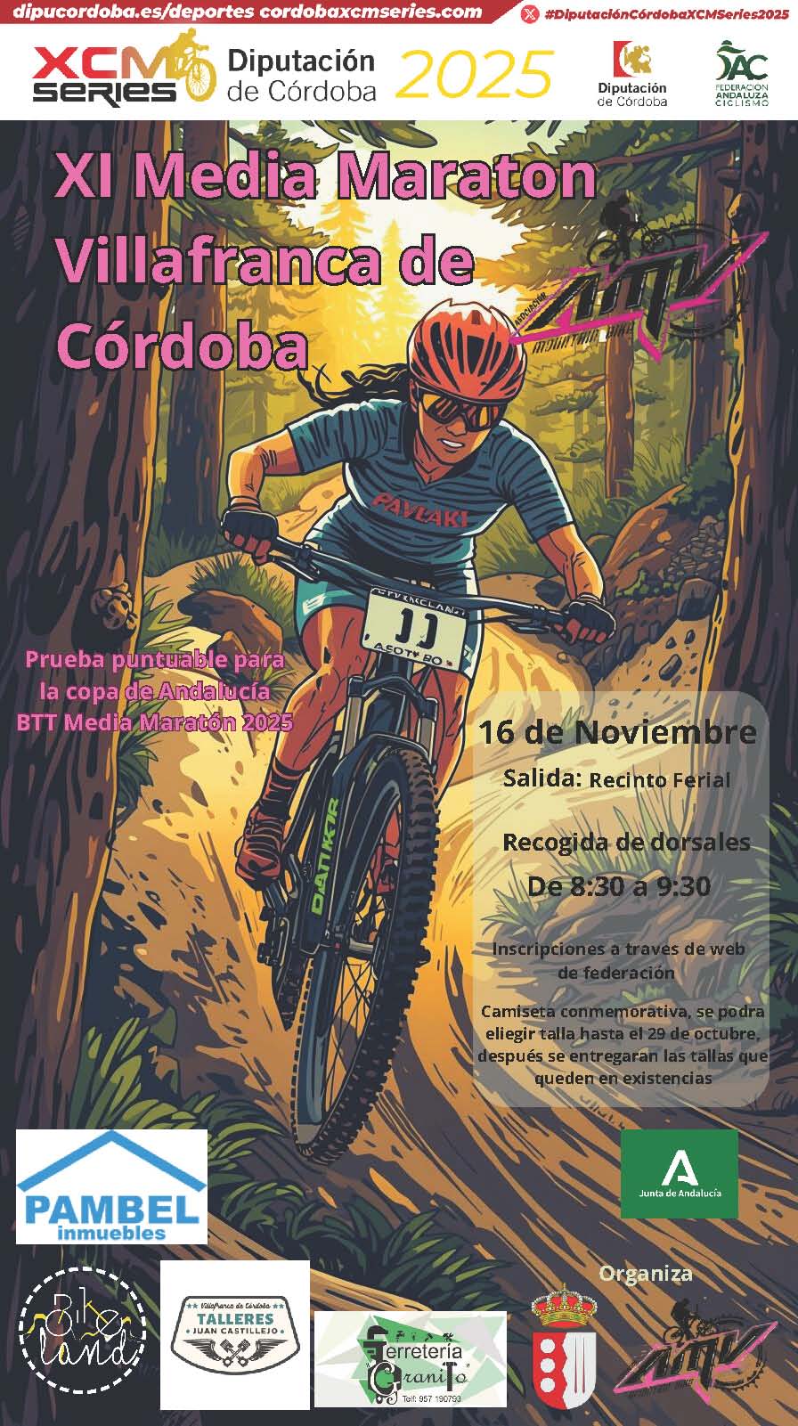 Villafranca de Córdoba, decisiva para Copa Andalucía BTT Media Maratón y las ‘DiputaciónCórdoba XCM Series 2025’