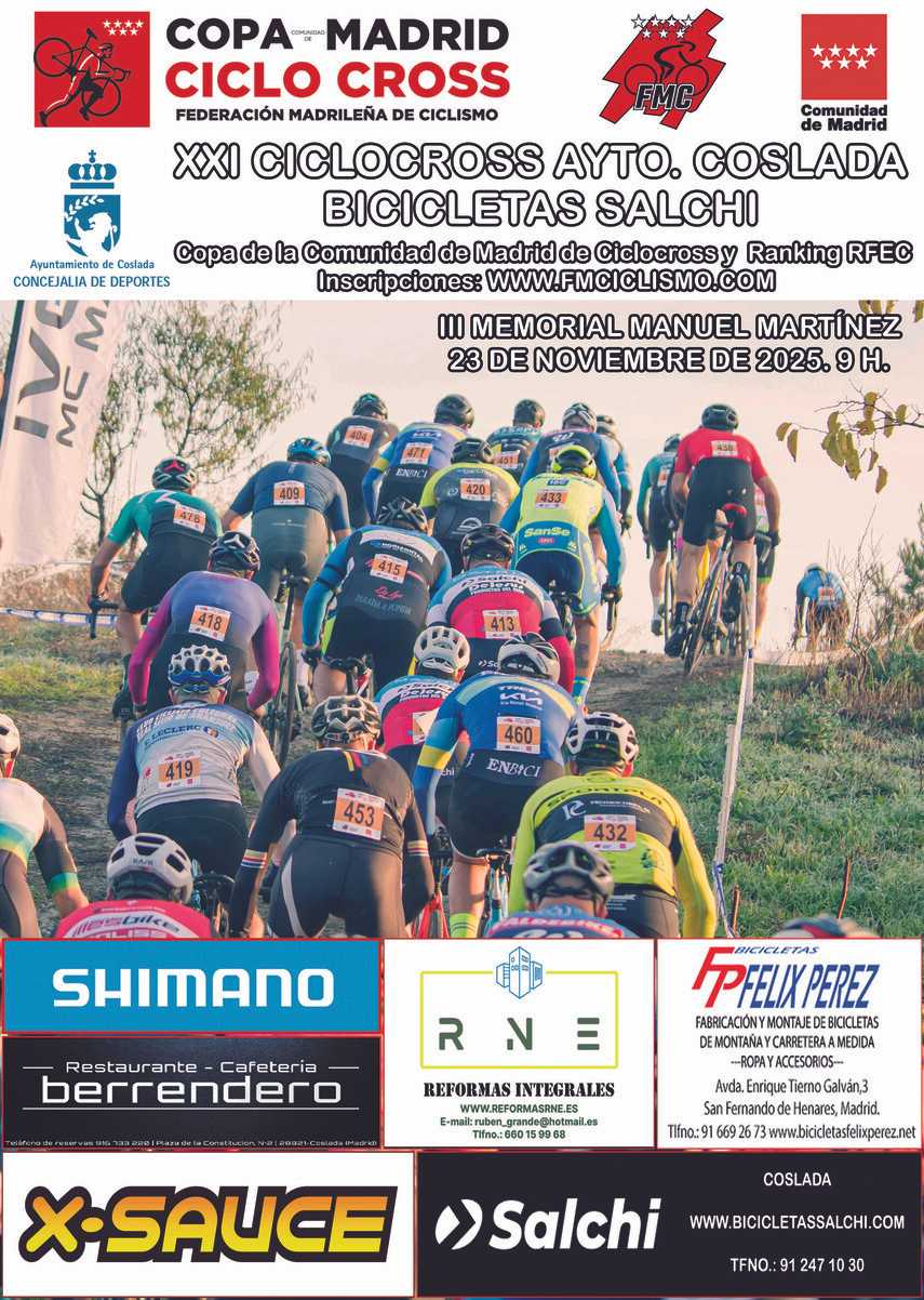El ciclocross Ayto. Coslada – Bicicletas Salchi celebra la XXI edición