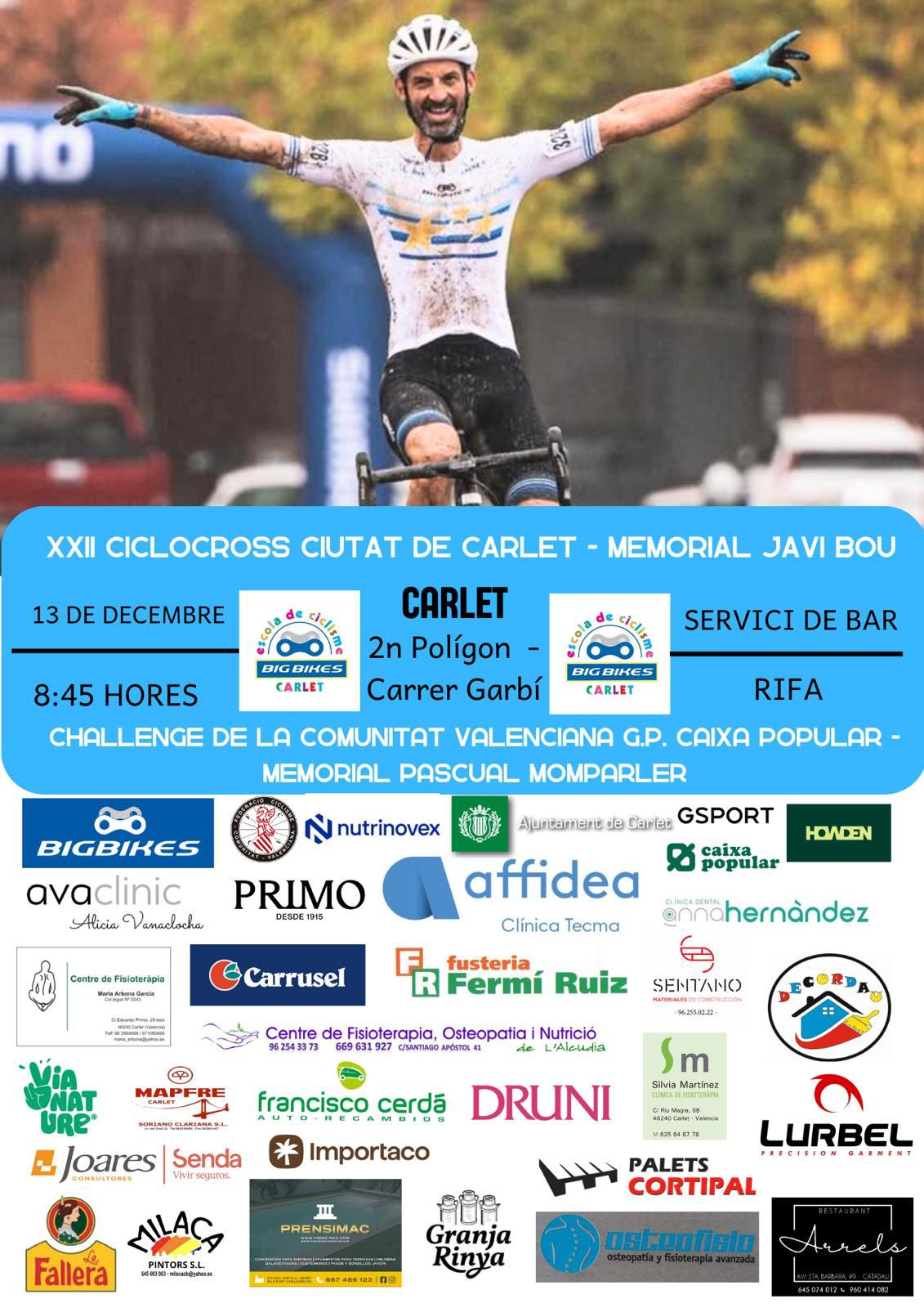 Inscripciones abiertas para el XXII Ciclocross ciutat de Carlet - Memorial Javi Bou