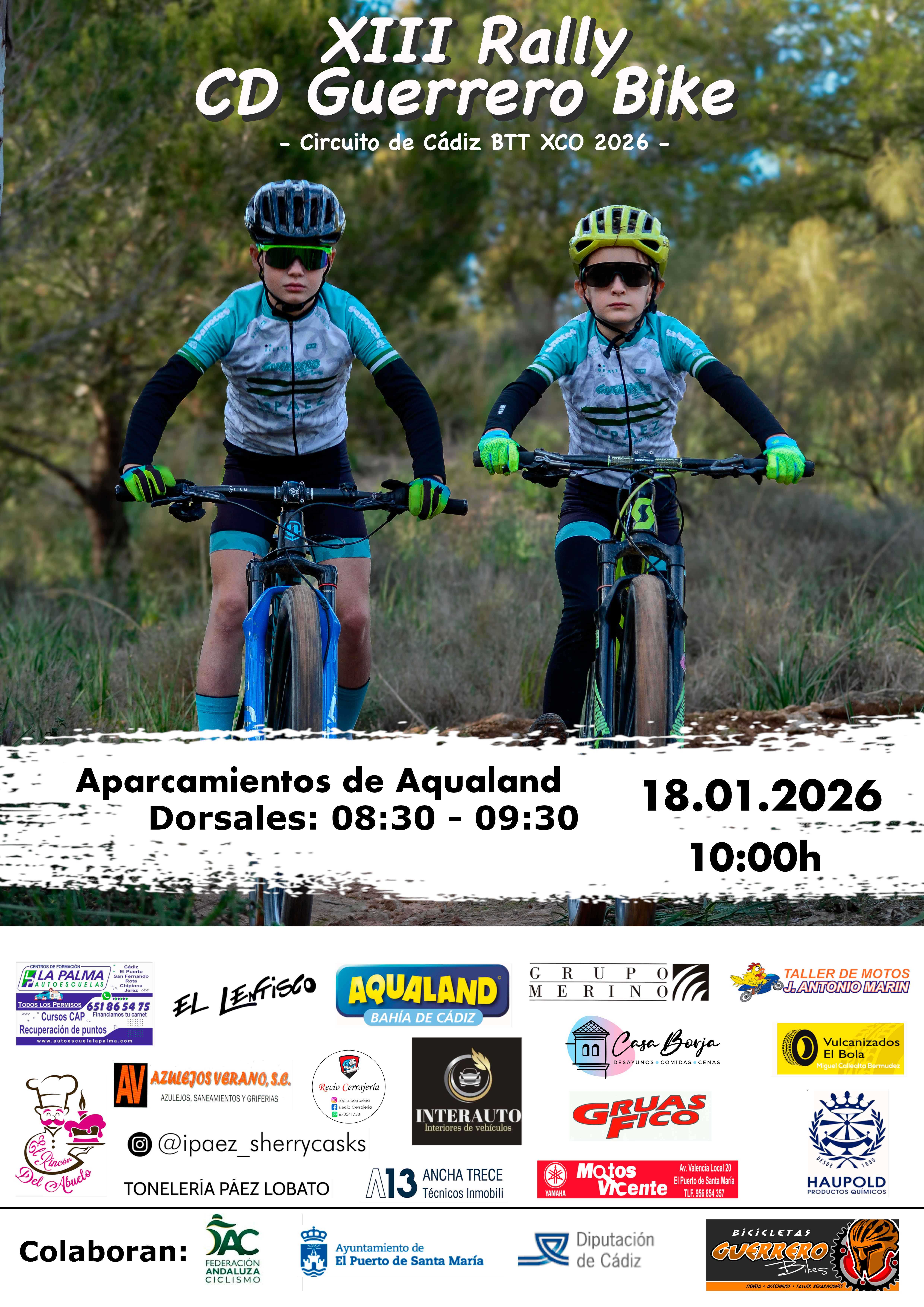 El Puerto de Santa María abrirá el Circuito Diputación de Cádiz BTT XCO 2026