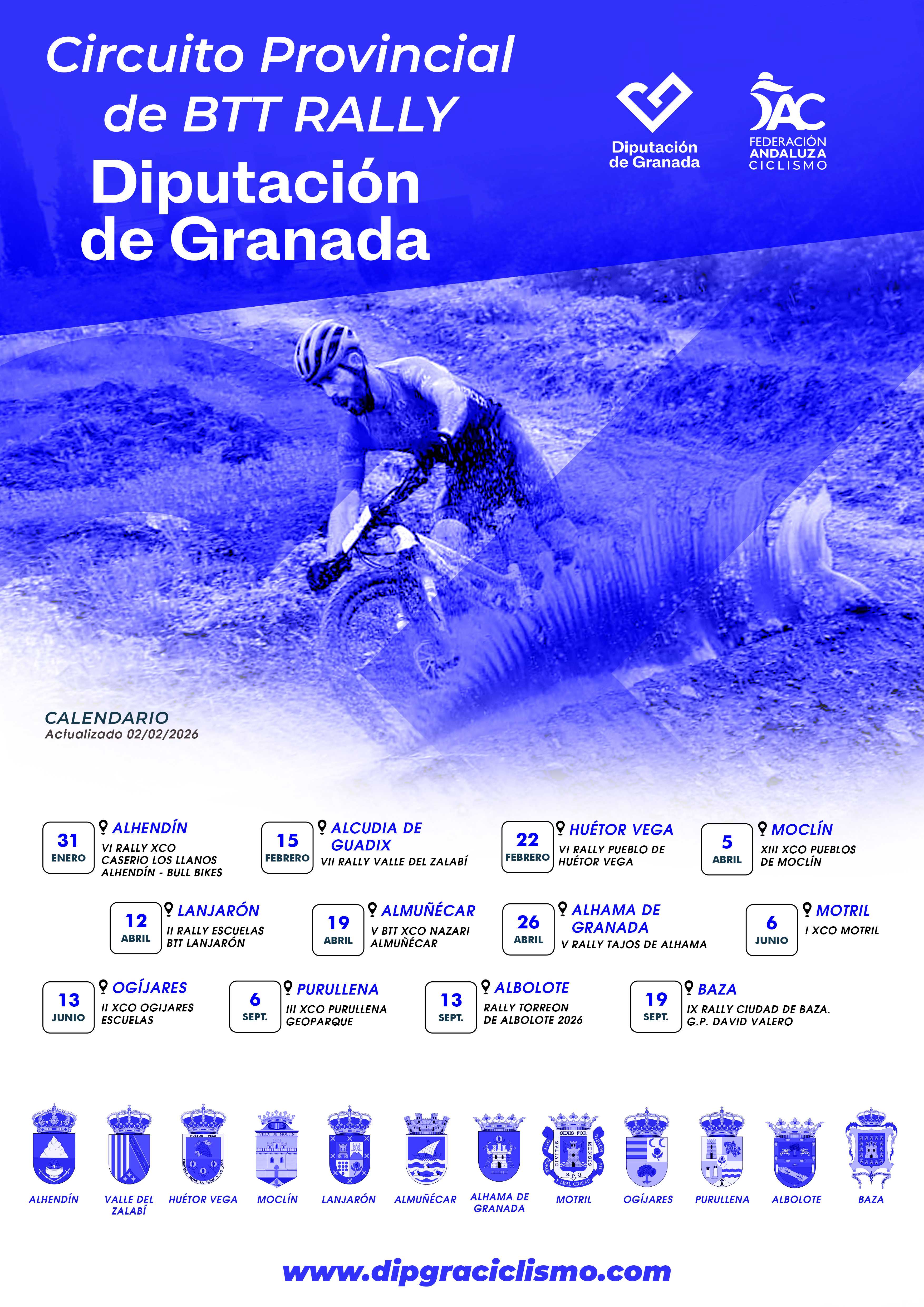 Huétor Vega dará continuidad al Circuito Provincial BTT Rally Diputación de Granada 2026