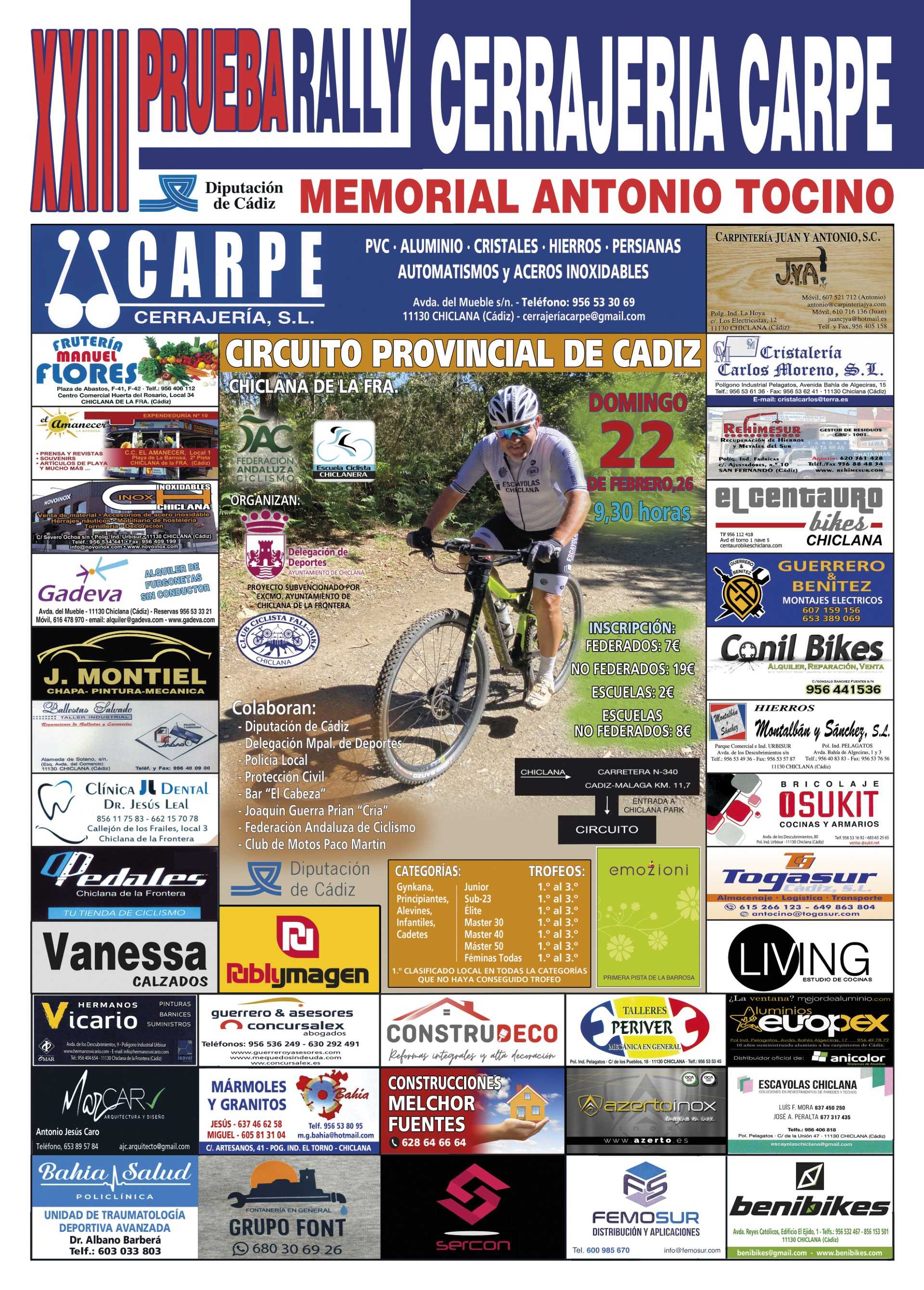 Chiclana de la Frontera reactivará el Circuito Diputación de Cádiz BTT XCO 2026