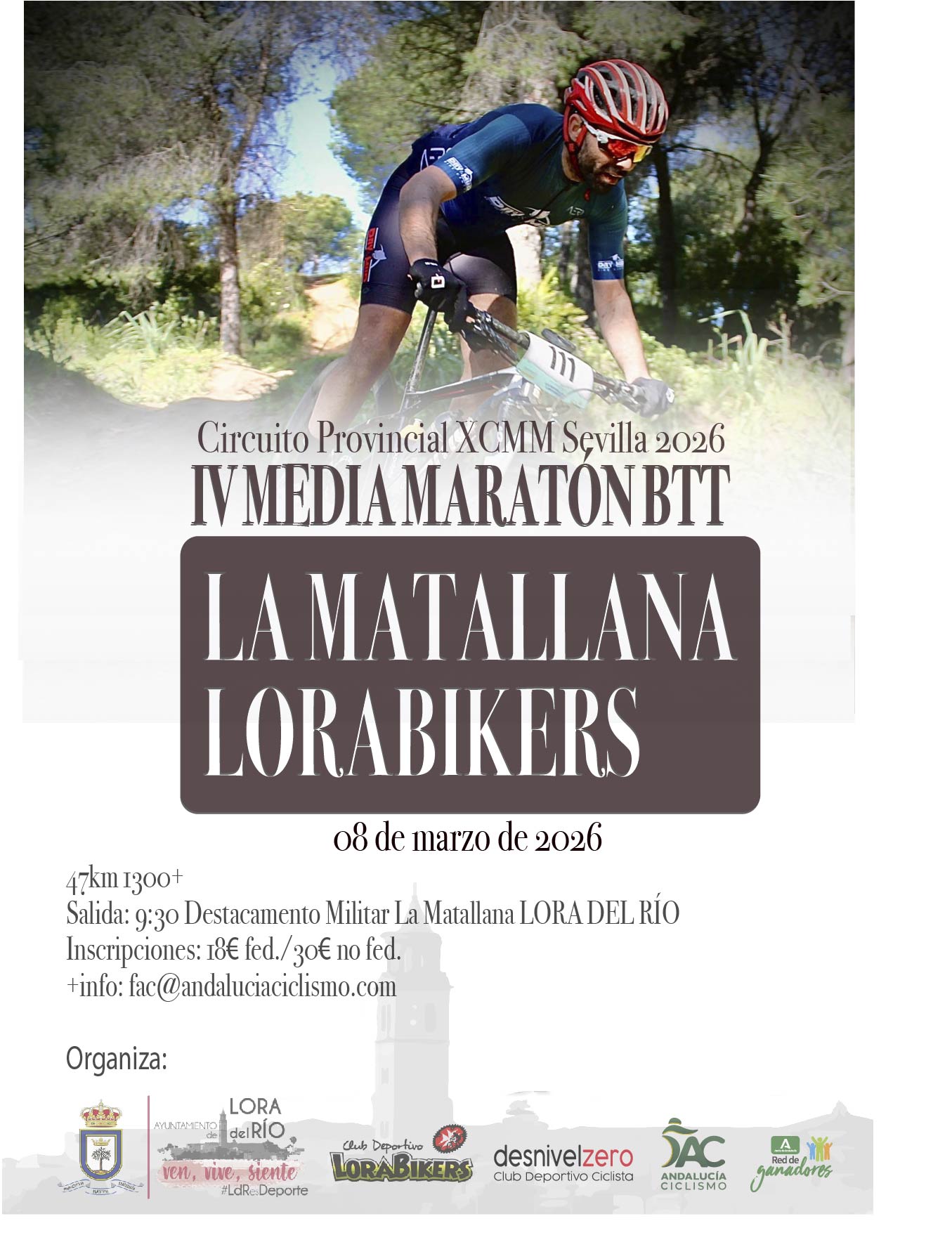 ‘La Matallana’ de Lora del Río abrirá el Circuito Sevilla BTT Media Maratón 2026