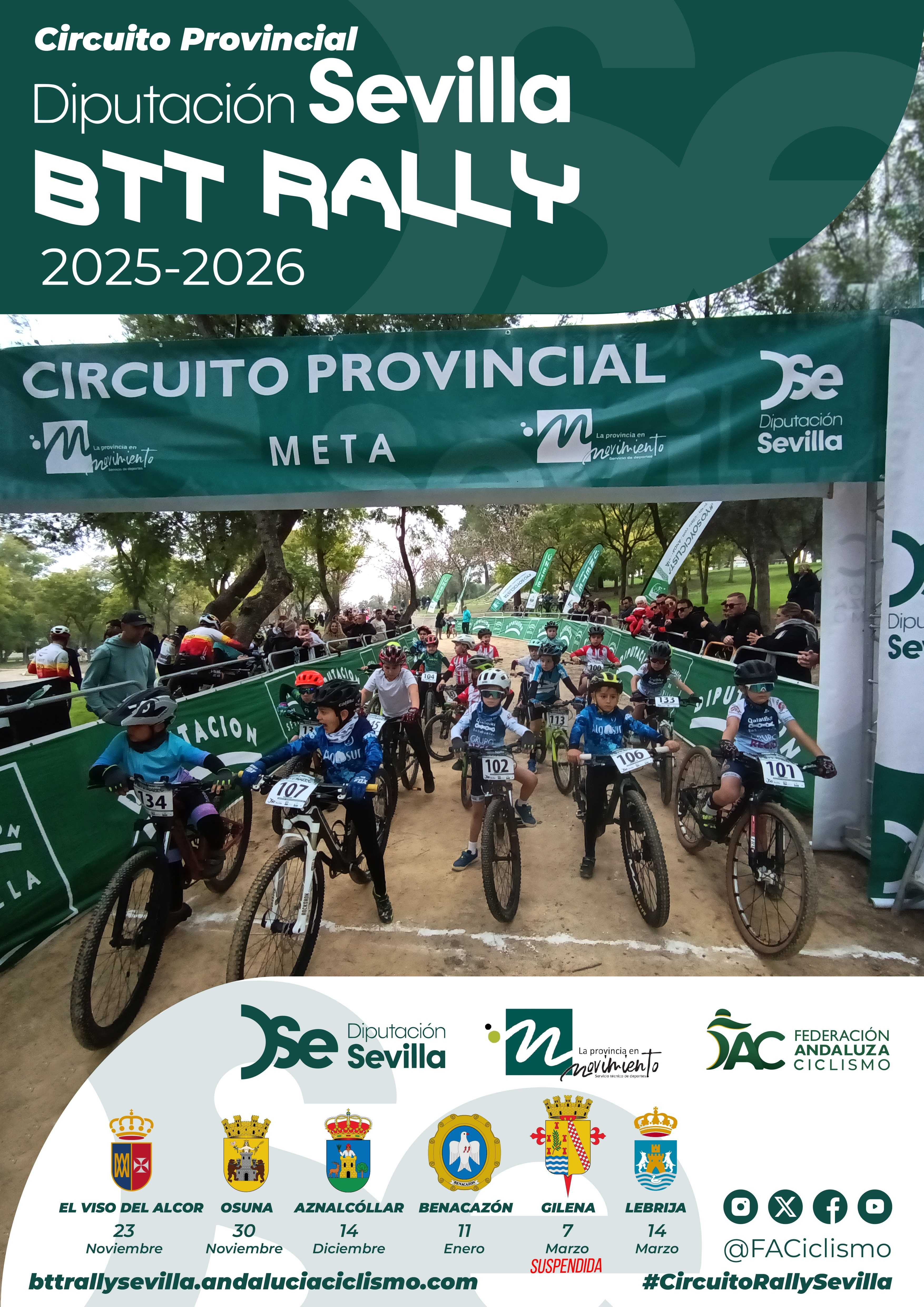 Lebrija decidirá el Circuito Diputación de Sevilla BTT Rally 2025/26