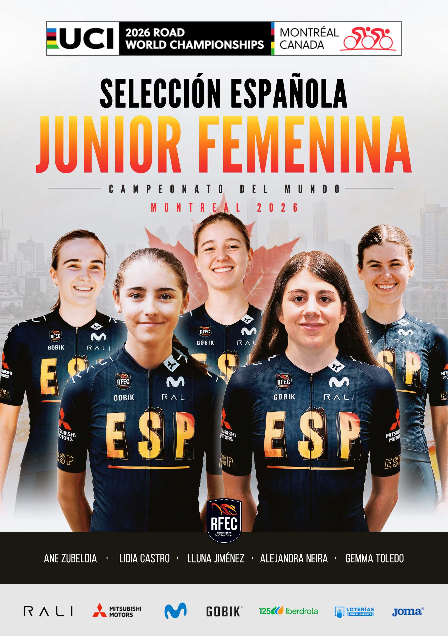 El Pelotón Convocatoria de la Selección Española Júnior para el Campeonato del Mundo de Montreal imagen